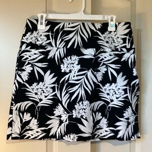 Black and white skort with tummy control waste band support